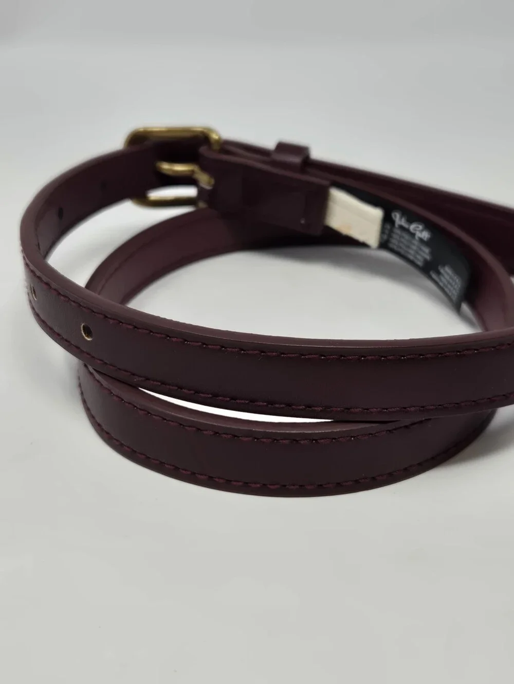 JOHN GALT MAROON OXBLOOD FAUX LEATHER SKINNY BELT UNISEX OS DARK ACADEMIA SCHOOL